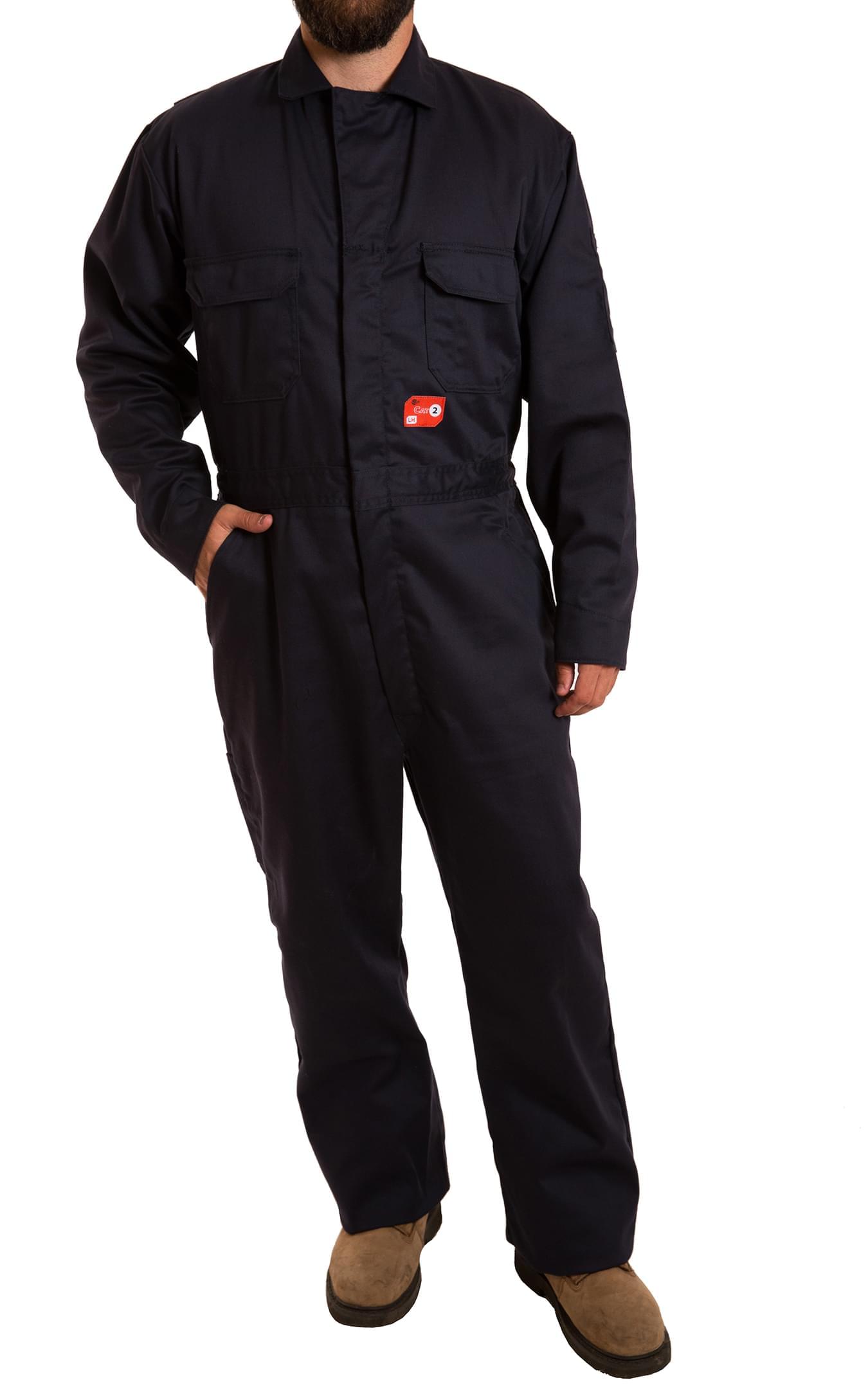 12% Nylon Just In Trend ǀ Flame Resistant FR Coverall 2X Large, Navy Blue 88% C
